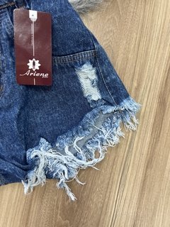 Shorts de zíper jeans escuro - loja online