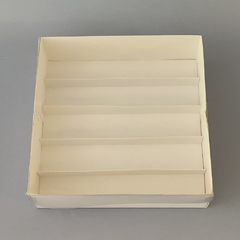 Pack x 12 u CHEESECAKE + DIVISIONES PLEGABLES (25x25x 7.5 cm) CAJA DEGUSTACION / PETIT FOURS / DESAYUNOS - wincopack