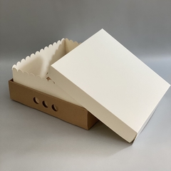 Pack x 6 u BIG BOX 12 TAPA SIMPLE CARTULINA BLANCA (35x35x12cm) - wincopack