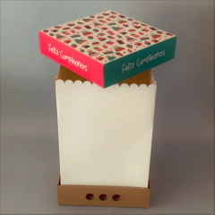 Pack x 6 u FELIZ 04 - DRIP BOX 40 - FELIZ CUMPLEAÑOS (25x25x40 cm) en internet