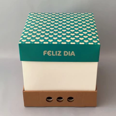 Pack x 6 u FELIZ 05 - DRIP BOX 25 - FELIZ DIA CORAZONES ACQUA (25x25x25 cm) en internet