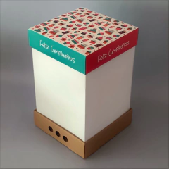 Pack x 6 u FELIZ 04 - DRIP BOX 40 - FELIZ CUMPLEAÑOS (25x25x40 cm)