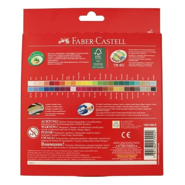 Lápices de colores Faber-Castell Ecolapiz estuche x 48 + sacapuntas