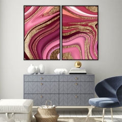 QUADROS ABSTRATO PINK AND GOLD na internet