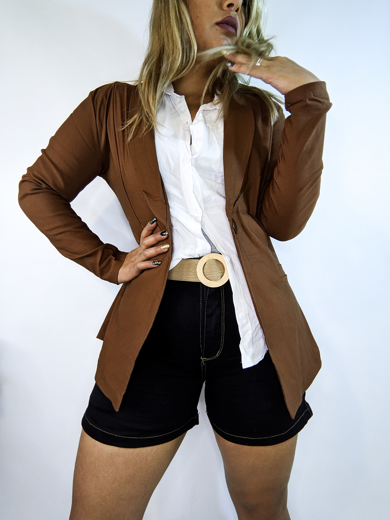 Blazer de bengalina largo