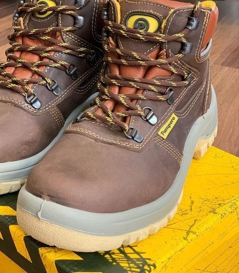 ZAPATO CUERO FLOR MARRON PUNTERA ACERO Firestone 3006f