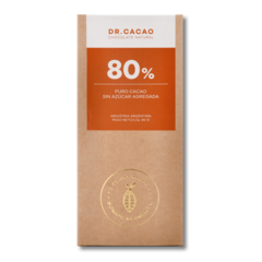 Chocolate Natural Sin Azucar 80% Dr. Cacao 80g.