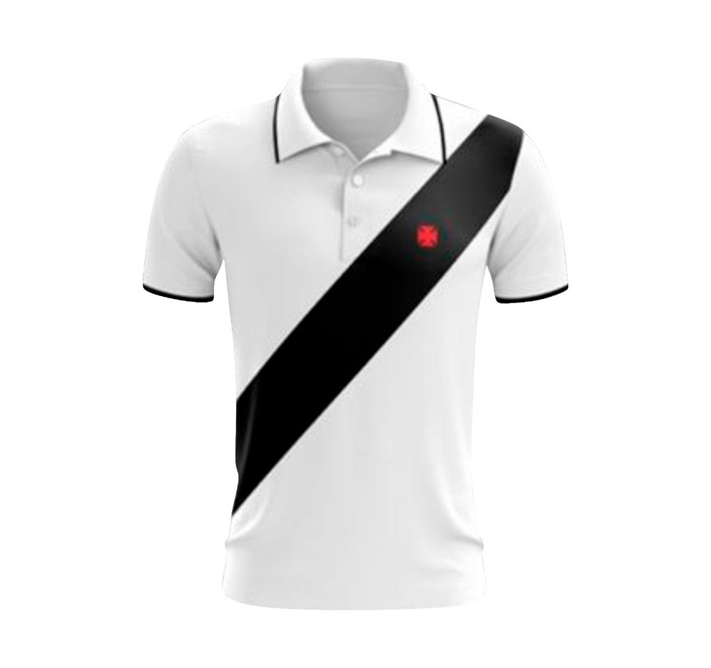 Camisa Polo com faixa Branco Vasco - Arquiba FC