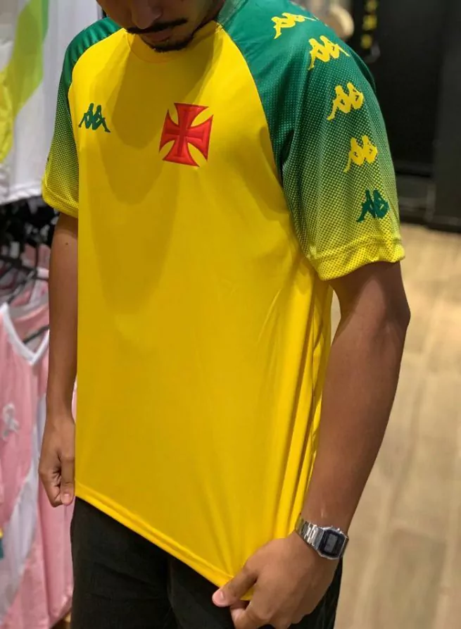 Camisa Kappa Vasco Supporter degradê Amarelo
