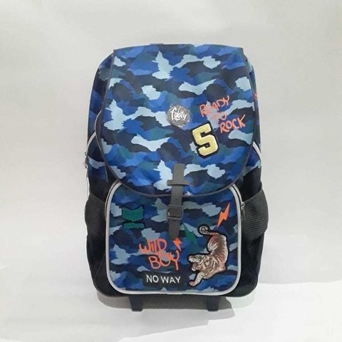 Mochila Footy con Carro y Luz Led 18. Camuflado / Tigre