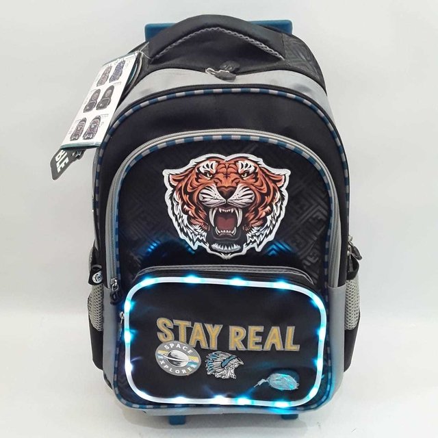 Mochila Footy con Carro y Luz Led 18. Camuflado / Tigre