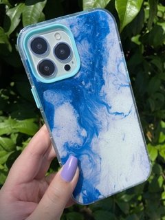 Case 3 em 1 Mármore - iPhone 13 Pro - Azul