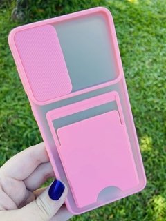 Case Slide Porta Cartão - Samsung S21 Ultra - Rosa Bebê