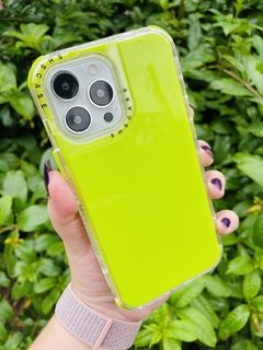 Case Elegante 3 em 1 - iPhone 12 Pro Max - Com Aro Frontal - Verde Neon Brilhante