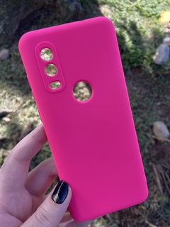 Case Veludo - Motorola One Vision - Pink