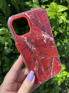 Case 3 em 1 Mármore - iPhone 13 - Vermelho