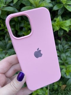 Silicone Case - iPhone 13 Mini - Fechada Embaixo - Rosa Bebê