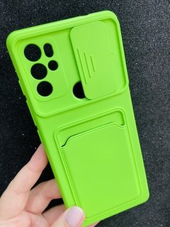 Case Slide Porta Cartão - Motorola G60 S - Com proteção na câmera - Verde Claro