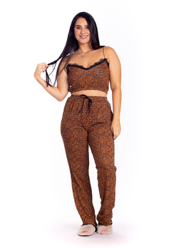 Pijama calça e top com renda Chita - comprar online