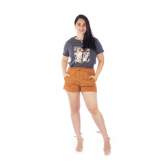 Shorts Suede com Cós alto - comprar online