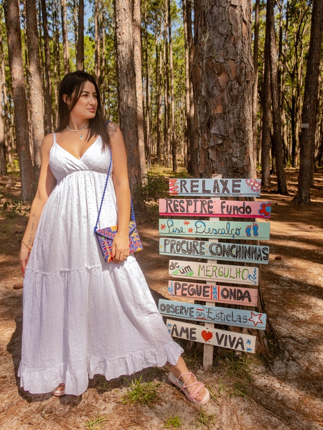 Vestido Indiano Longo Branco Bahia - Floripa Boho