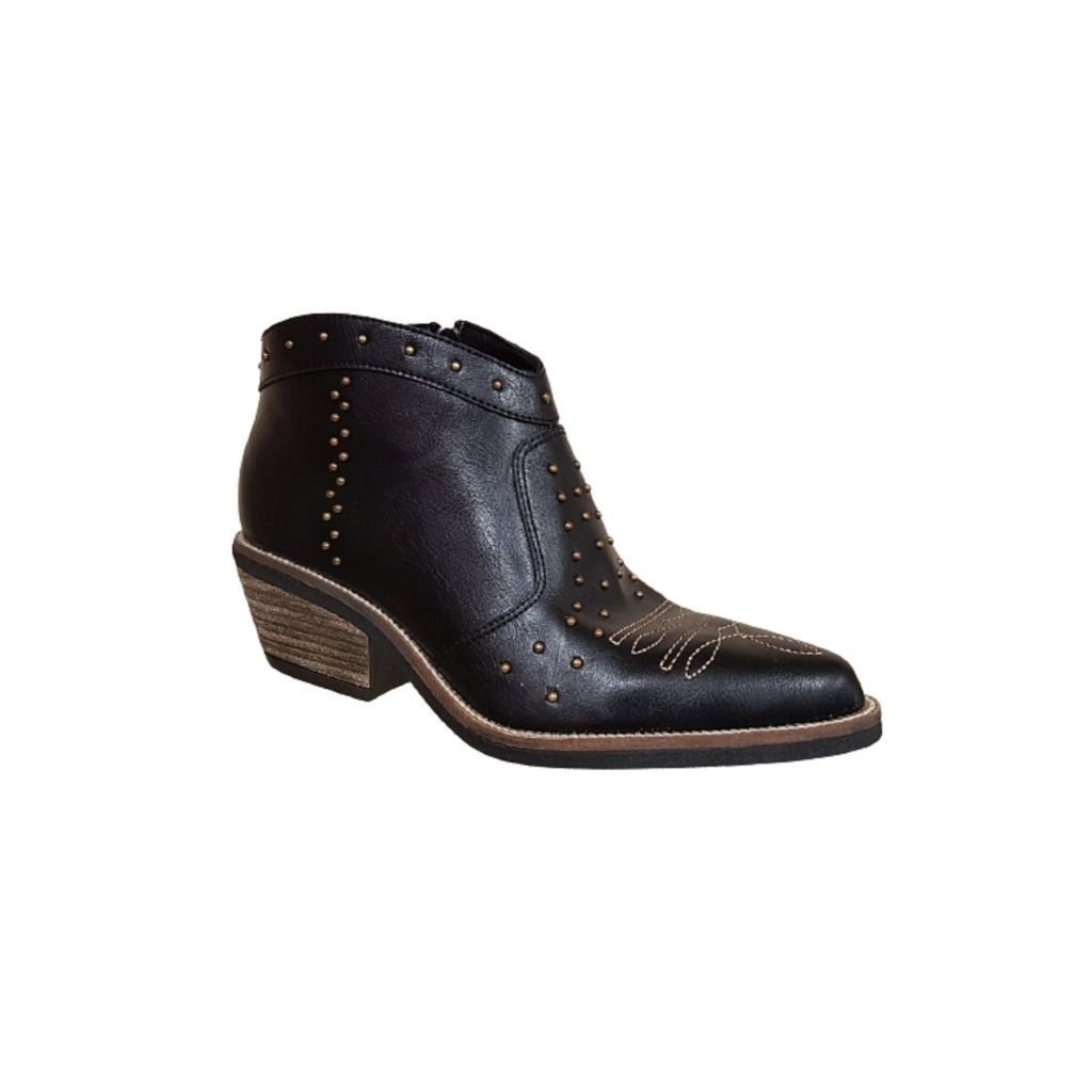 Bota Texana Dama Cuero Moda Baja Tachas - LIMA LIMON