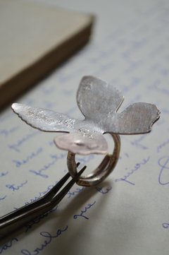 Anillo mariposa Ajustable ▽ Plata y bronce en internet