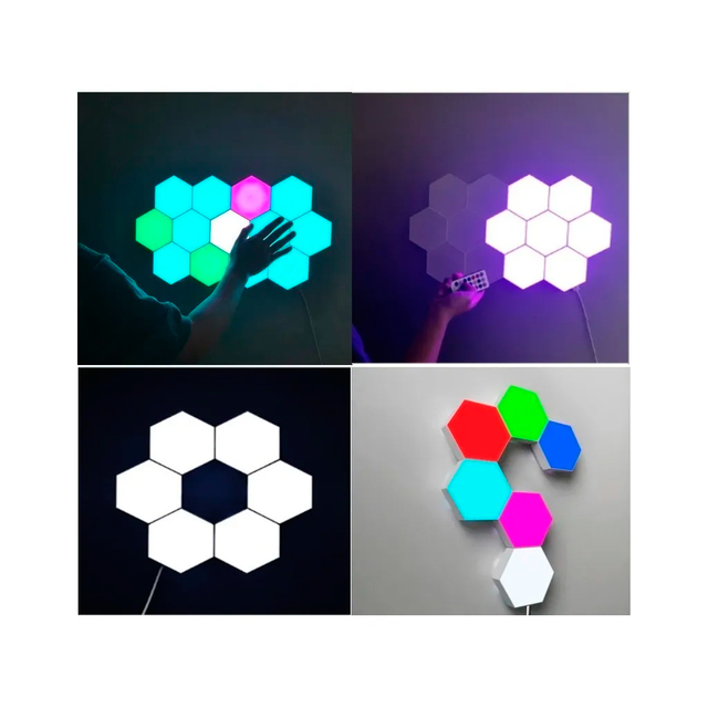 Luz Led Modular Gamer Rgb Hexagonal Kit 6 Piezas TOUCH / Control Remoto