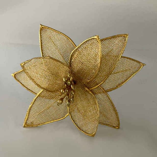 Mini Poinsétia Dourada 16 cm