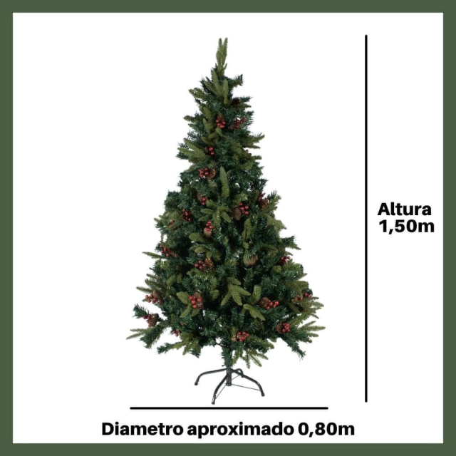 Árvore de Natal 150 cm 460 Galhos com Berry Árvore de Natal 150 cm 460 Galhos com Berry