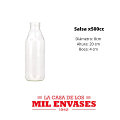 Botella salsa x500cc con tapa corona x20 unidades - comprar online
