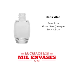 Frasco esmalte Hans de 8c con tapa y pincel x10 unidades - comprar online