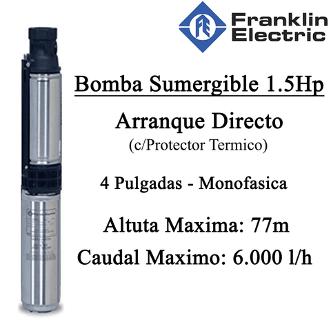 Bomba Sumergible Franklin 1.5Hp Arranque Directo