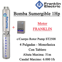 Bomba Sumergible Franklin 1Hp Con Tablero Cuerpo ST2508