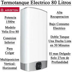 Termotanque Electrico 80 Litros Ariston Velis Evo