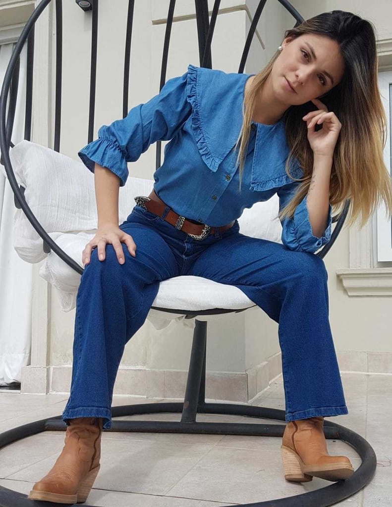 Camisa Jeans Cuello Bebe 5 Botones 319