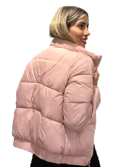 Campera inflada con elastico en la cintura rosa - Bomer