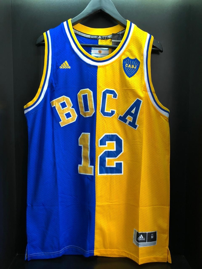 MUSCULOSA BOCA JUGADOR N 12 COMBINADA AZUL Y AMARILLO - IMPORTADA