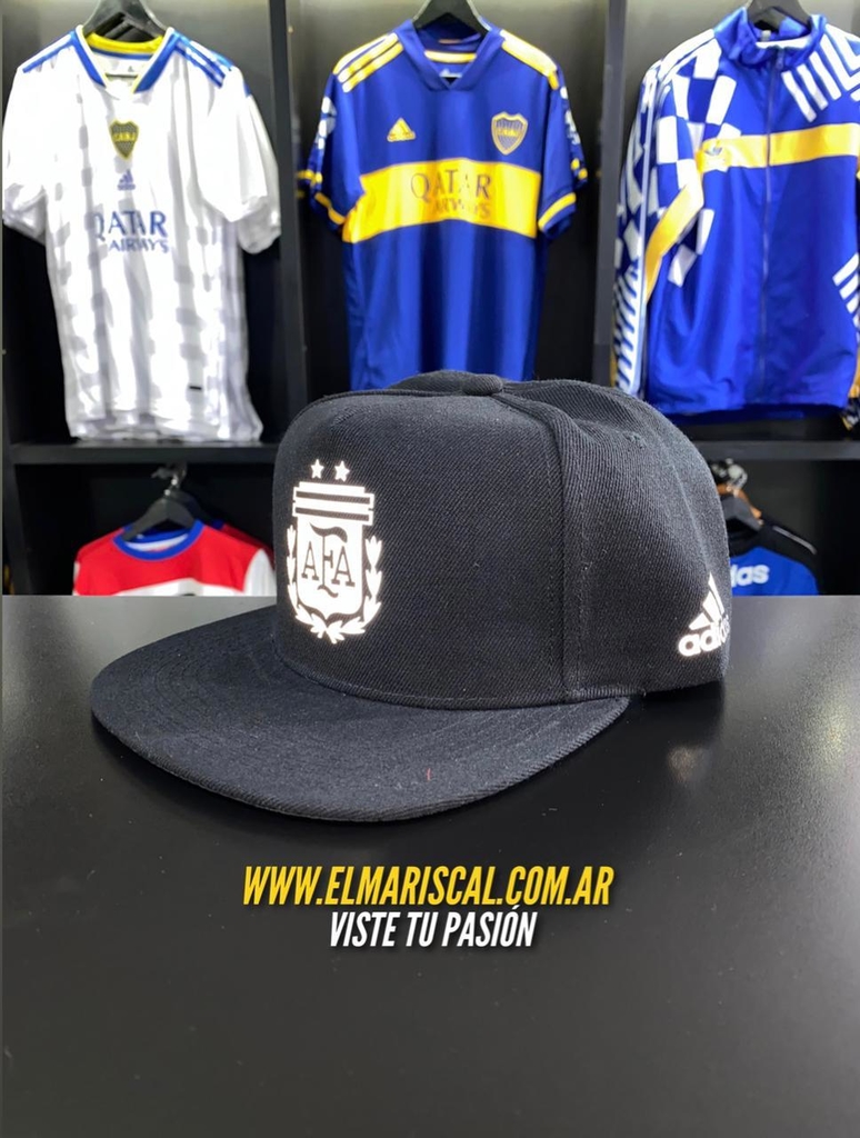 GORRA AFA PLANA COLOR NEGRO ESTAMPADO REFLEX