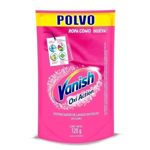 VANISH OXIACTION POTENCIADOR DE LAVADO EN POLVO SIN CLORO 120G