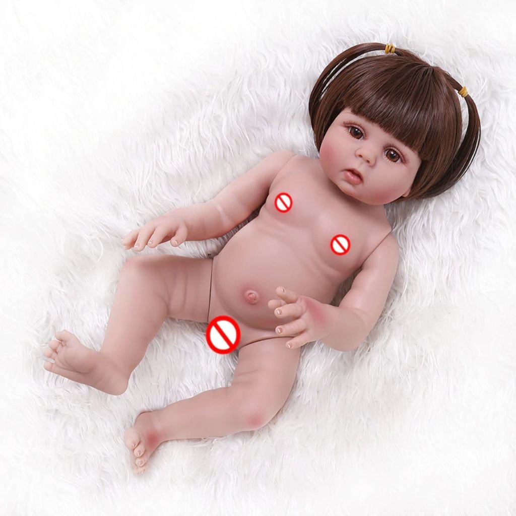Boneca Bebê Reborn Corpo Inteiro De Vinil Siliconado + Panda