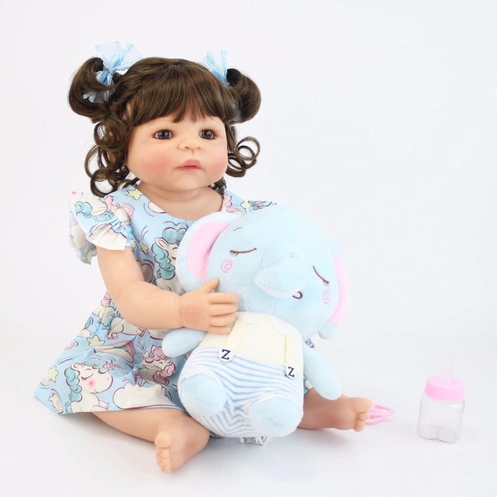 Boneca Bebe Reborn Corpo De Silicone Realista Com Elefante