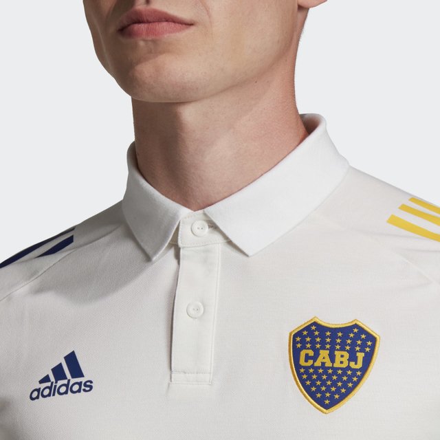 camiseta de boca adidas blanca