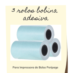 Bobina Adesiva Para Impressora De Bolso Peripage Kit 3 Rolos/1