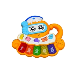 Teclado Infantil Musical Brinquedo com Luzes Polvo Laranja