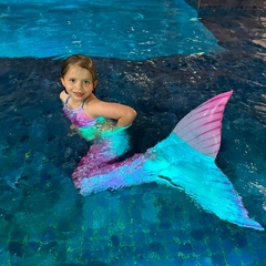 Fantasia Sereia Cauda Infantil De Piscina P Nadar Calda Rosa