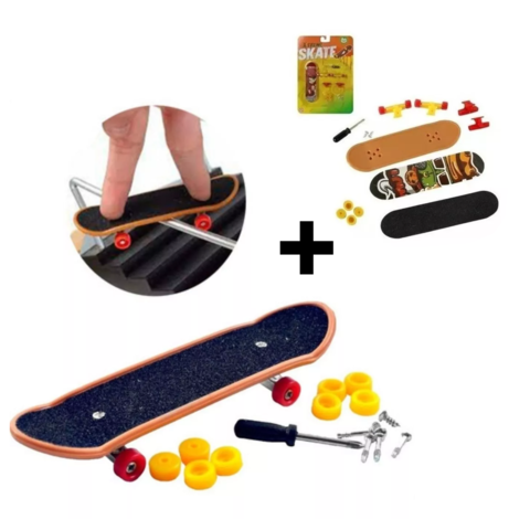 Kit 5 Skate Dedo Profissional C/ Lixa Rolamento FingerBoard