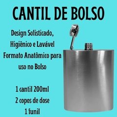 Cantil Porta Bebidas de Bolso Garrafa Inox Kit Personalizado/6