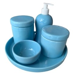 Kit Higiene Bebê Decoração Quarto Infantil Azul Menino/1