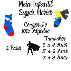 Meia Infantil com Capa de Super Herói Meninos 2 Unidades/4